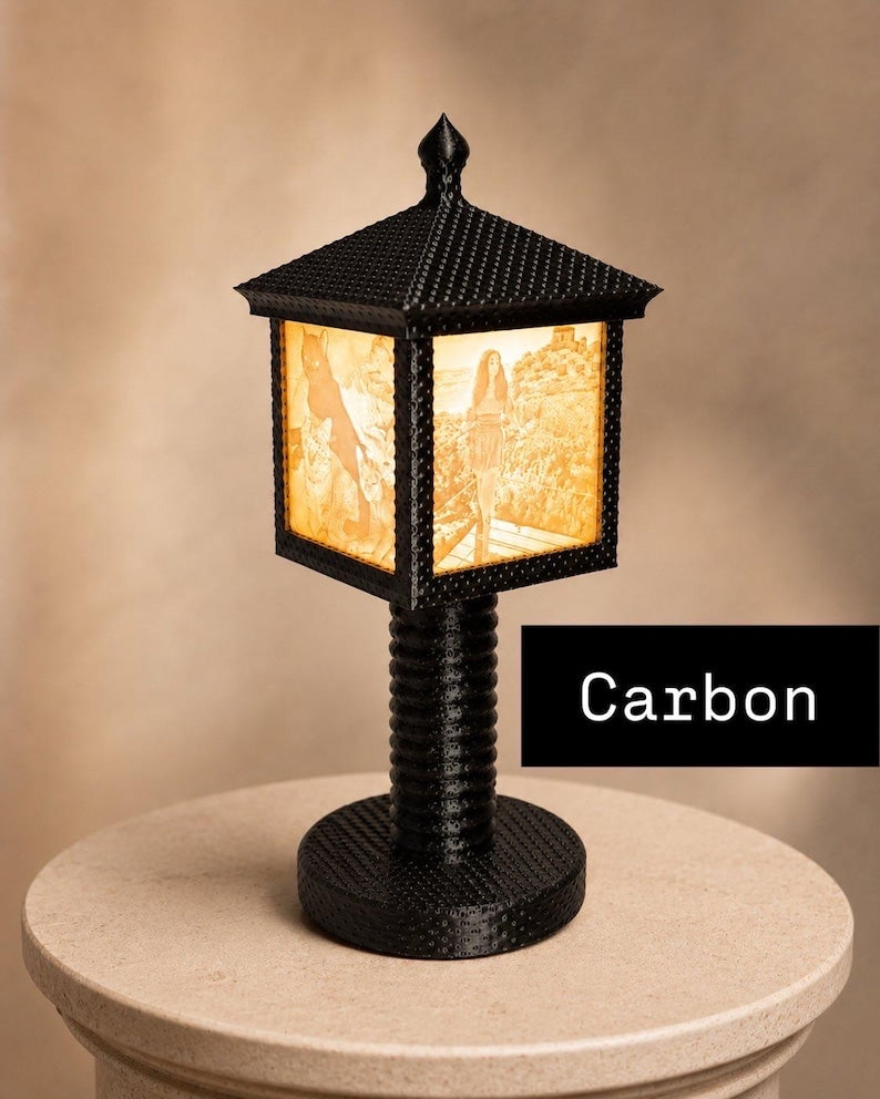 Lámpara Lúmina acabado Carbon negro fibra de carbono