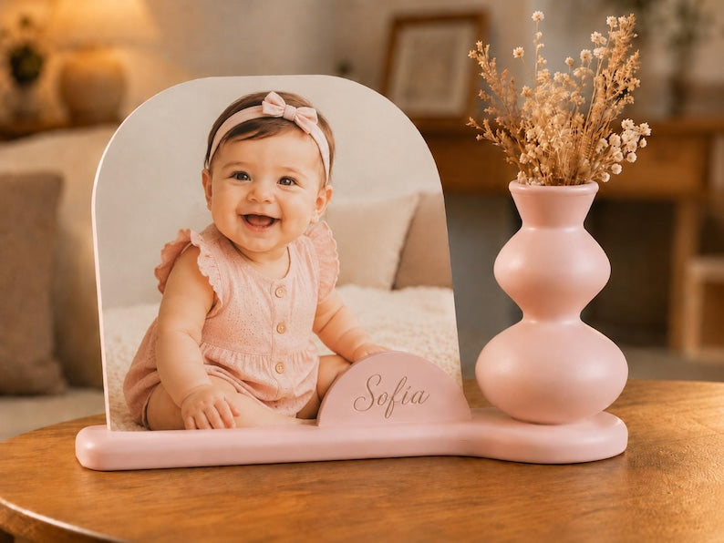 Portafotos Primeros Recuerdos color Rosa Pastel personalizado
