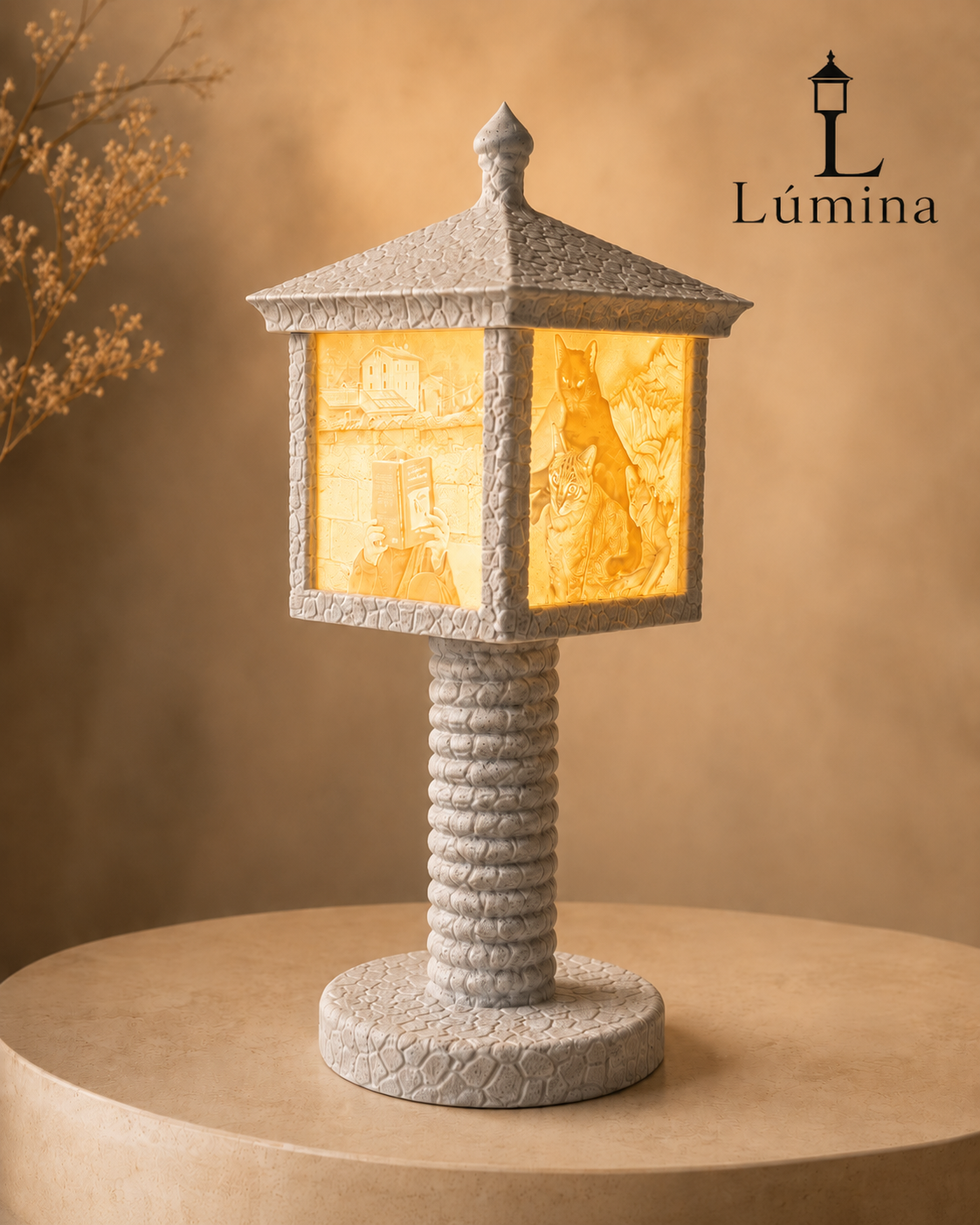 Lámpara "Lúmina" con fotografías personalizadas — luz cálida o fría